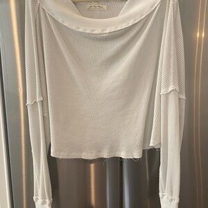 We The Free Cream Waffle Knit Long Sleeve Top